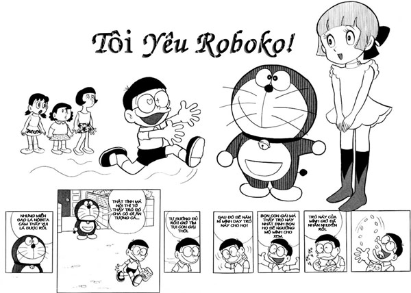 Truyện tranh Doremon ngắn chap 16: Tôi yêu Roboko